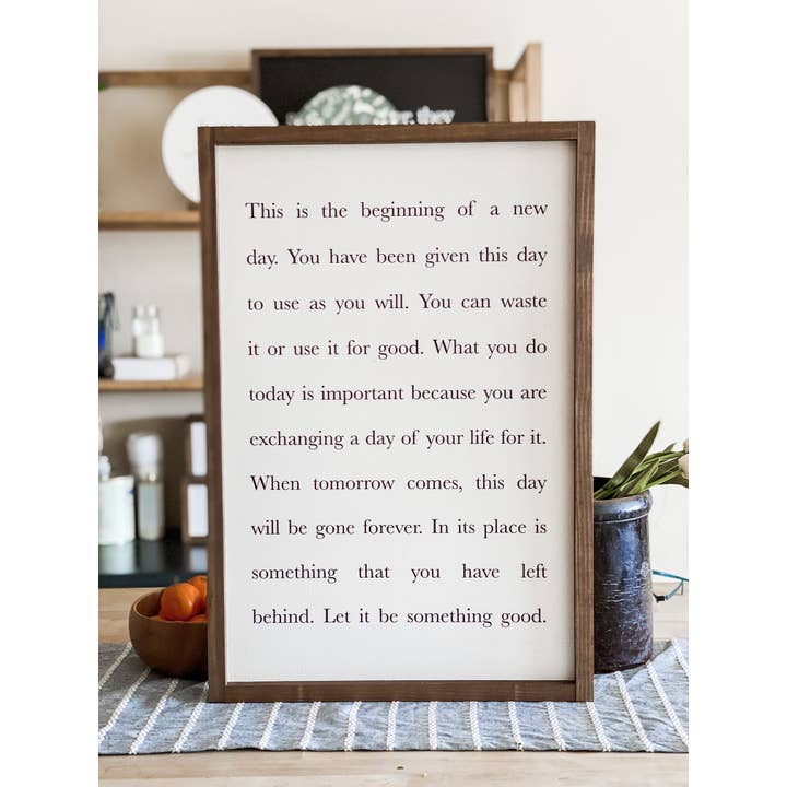 Lily and Sparrow - Wholesale Sign - This Is the Beginning of a New Day | Wood Sign, Wall Art