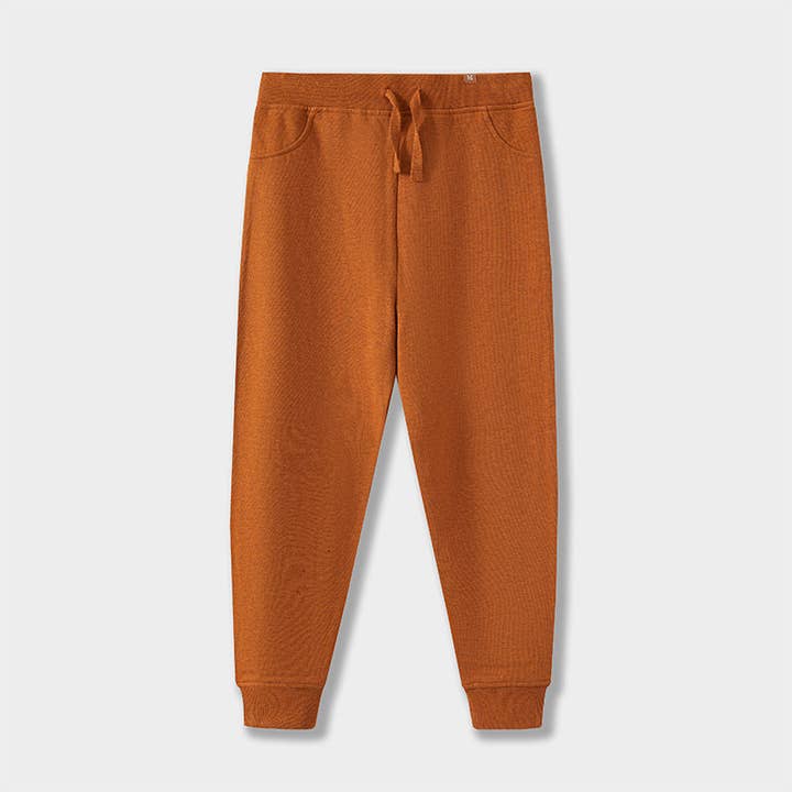 Pantalones de chándal de algodón orgánico en terracota para venta al por mayor de Hummingbear