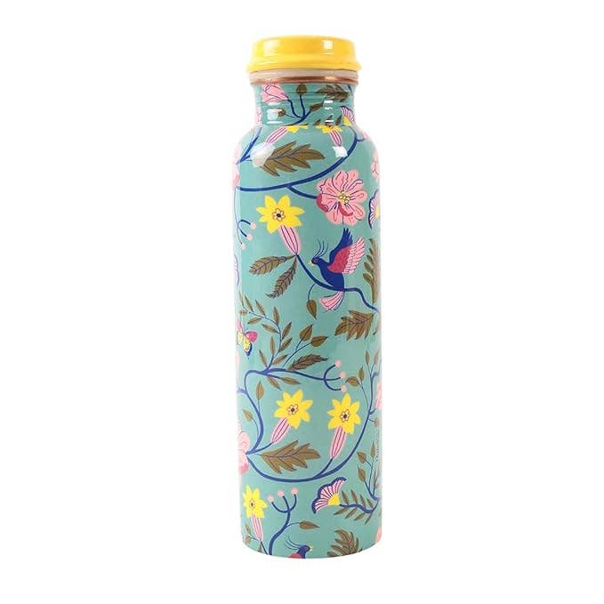 Chumbak European Florals Copper Bottle - Teal for wholesale by Chumbak
