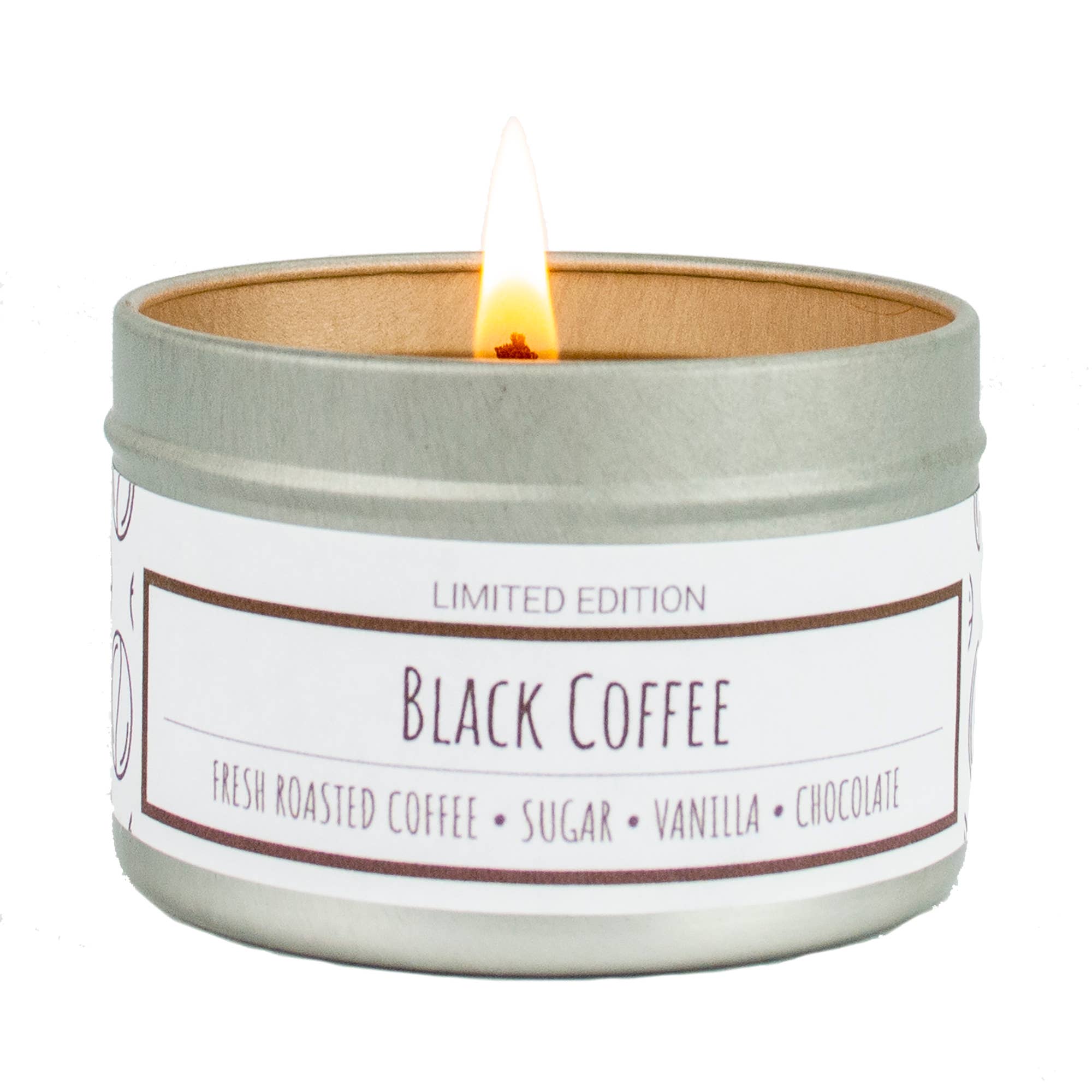 Lit Up Candle Co. - Wholesale Travel Candles - Black Coffee scented 3 oz. soy candles in travel tins2