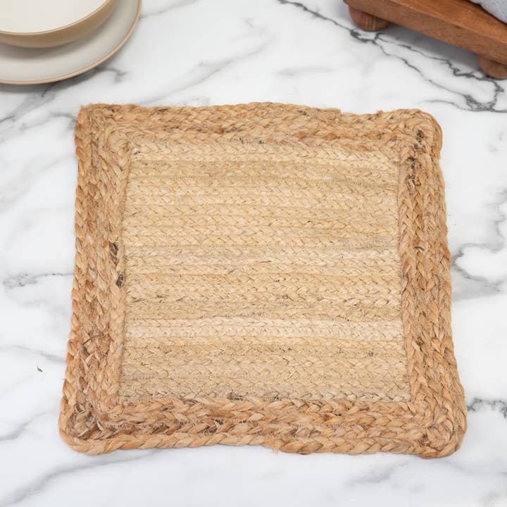 India Handicrafts Inc - Wholesale Placemat - Eco Chic Jute Square Placemat