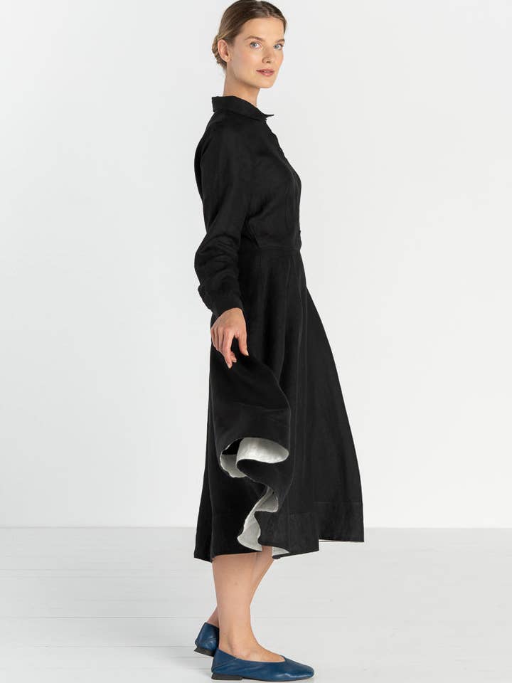 Son de Flor - Wholesale Dress - Women's - Frida – Linen Dress with Shirt Collar12