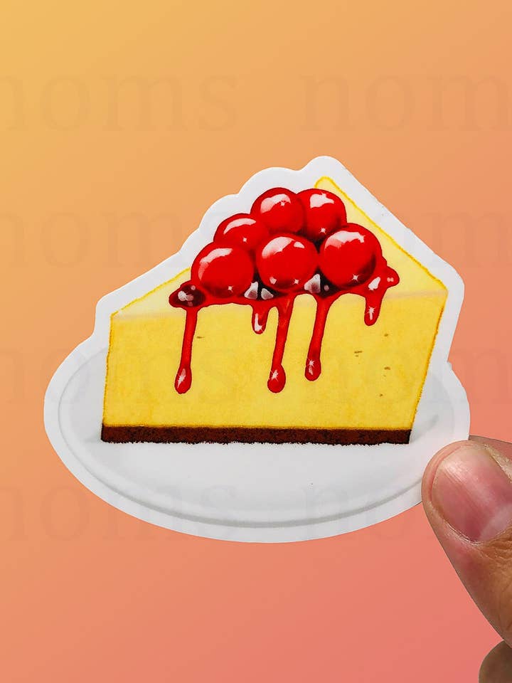 Raspberry Cheesecake - Vinyl Food Sticker for wholesale by Noms