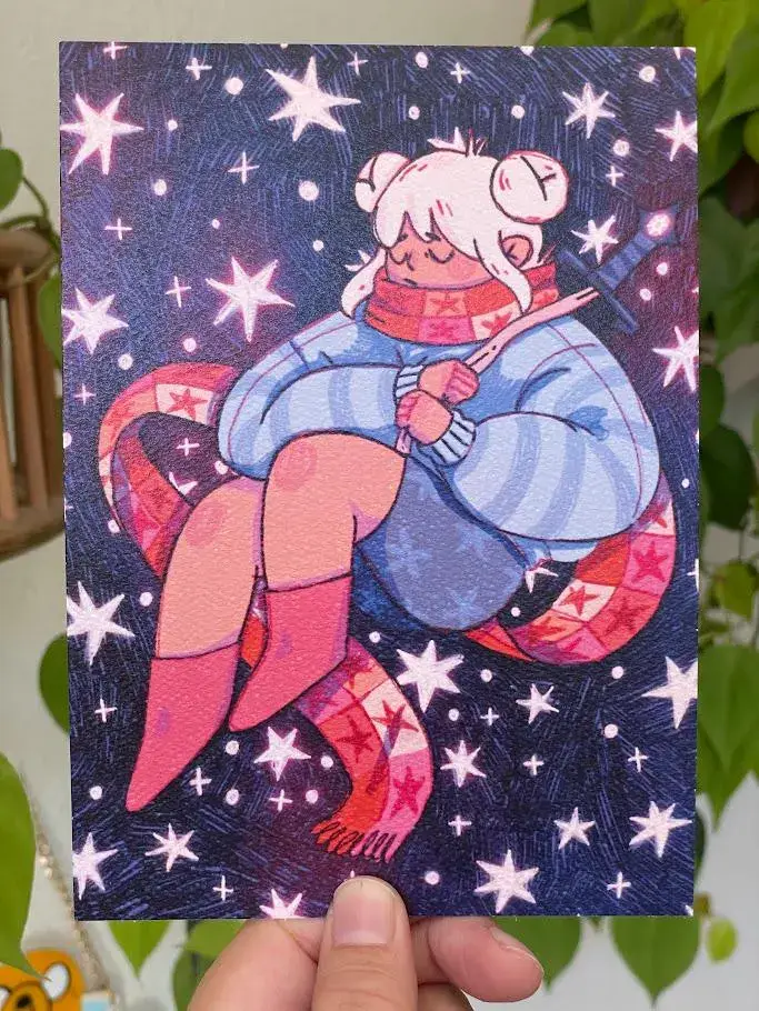 Paper Rat Illustrations – wholesale Art print – Sleeping Among the Stars Print 5x71