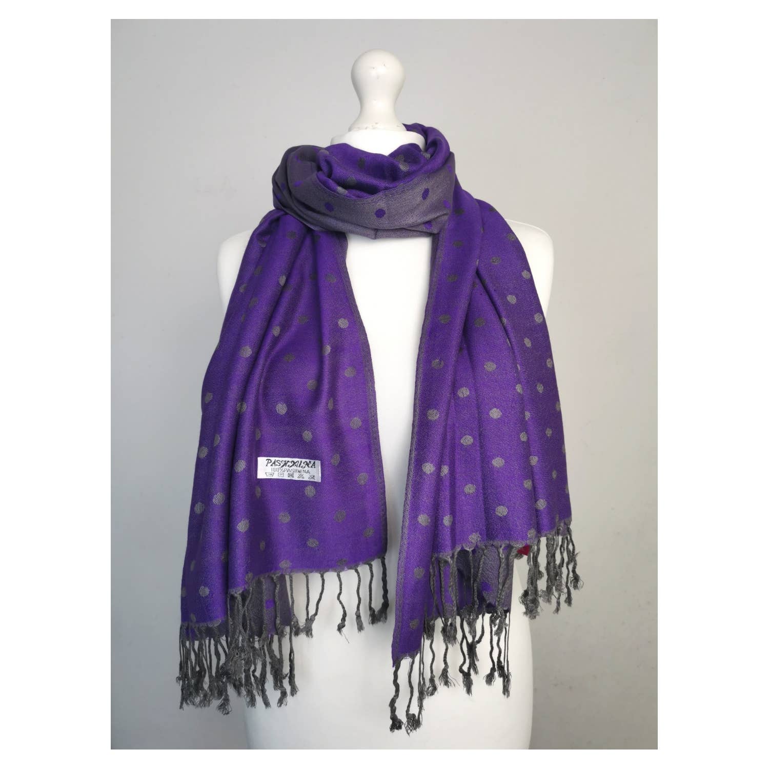 Superbia – wholesale Scarf – Women's – Super Soft Reversible Pashmina scarf /Shawl - C48-1 Dots16