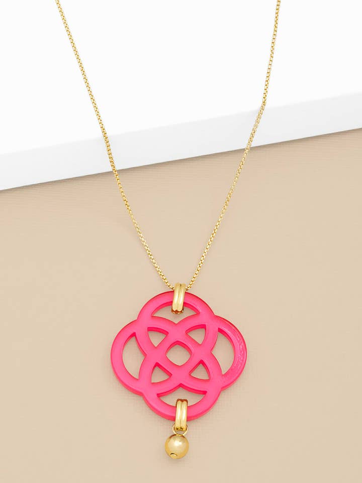 Lätt kedja långt halsband med Quatrefoil hänge för wholesale av ZENZII Jewelry