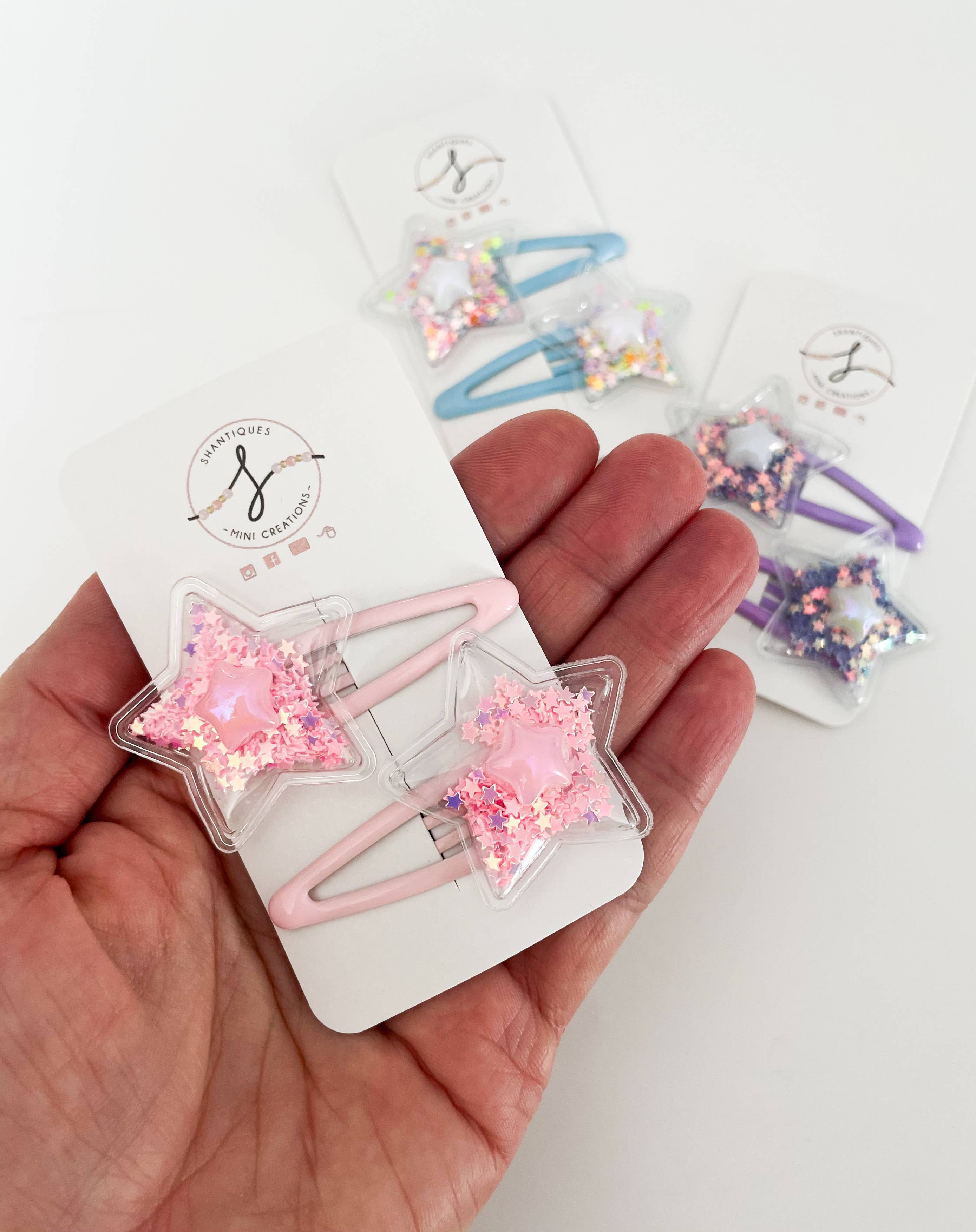 Shantiques Mini Creations - Venta al por mayor Pinzas para el pelo - Niños - Conjuntos completos de Snap Clip - Diversión primaveral14