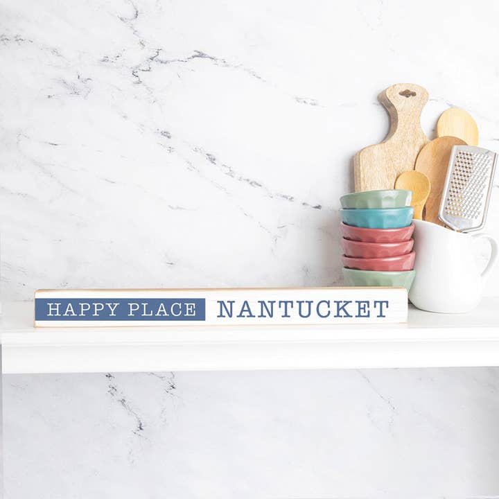 Rustic Marlin - Wholesale Sign - Personalized Happy Place Skinny Sign