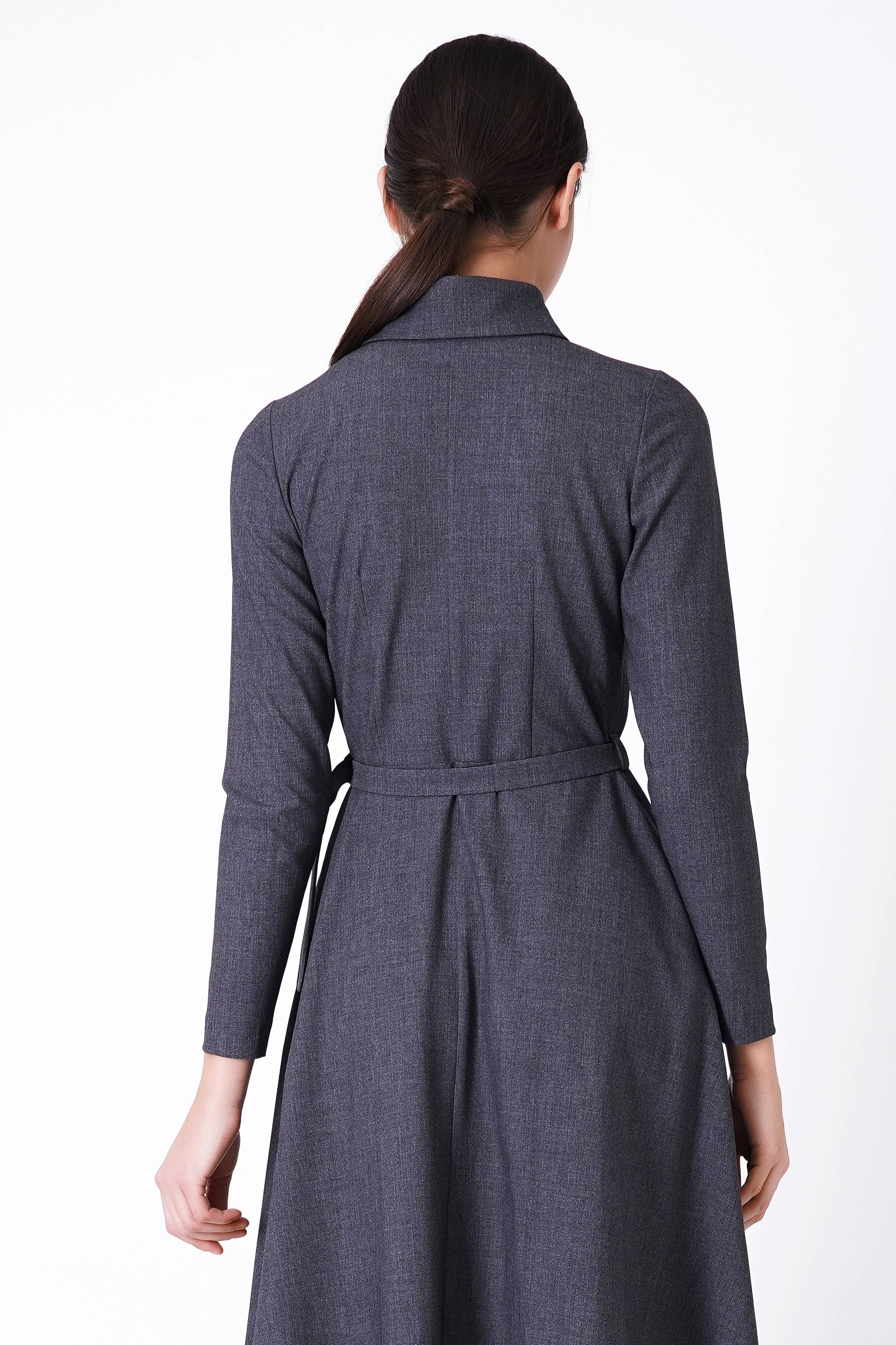 TAVROVSKA - Wholesale Dress - Women's - Gray zipper shirt dress6