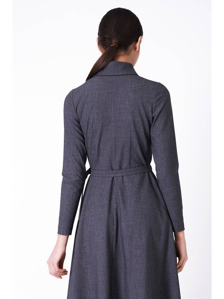 TAVROVSKA - Wholesale Dress - Women's - Gray zipper shirt dress6
