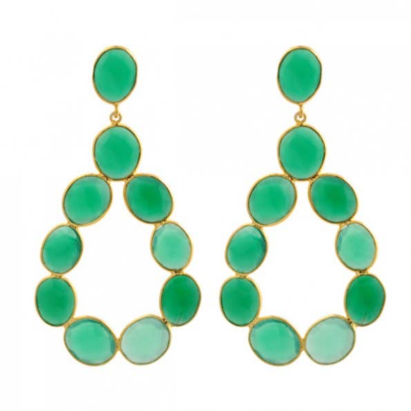 Groene Onyx Oprah O-lijst oorbellen voor wholesale door Elyssa Bass Designs