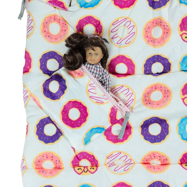 Mimish - Wholesale Sleeping Bag - Kids - Sleep-n-Pack: Packable Little Kid's Sleeping Bag & Backpack, Cozy Mink, Donuts7