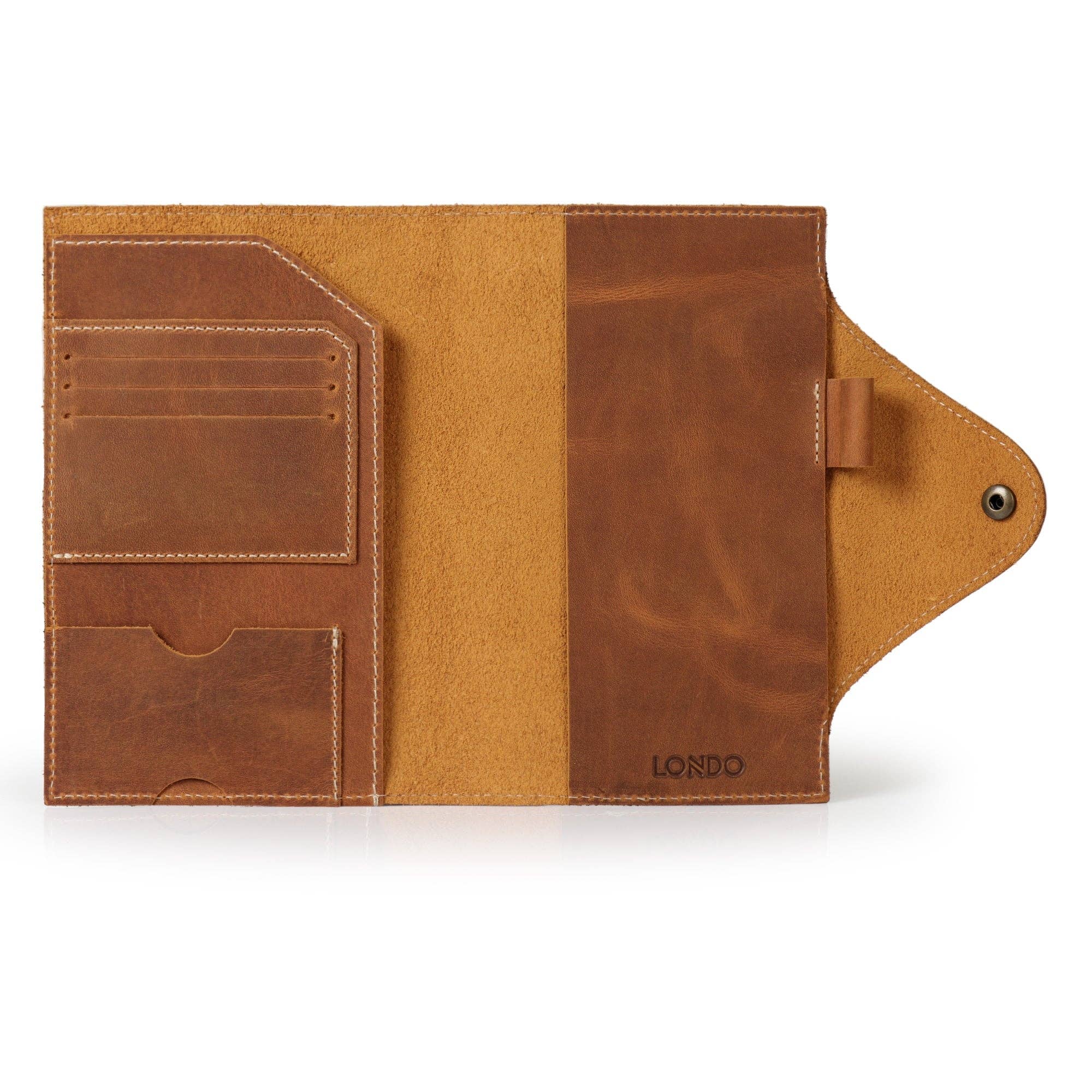 Londo - Wholesale Journal Cover - Londo Personalized Top Grain Leather Portfolio with Notepad (Snap Closure & Lock)26