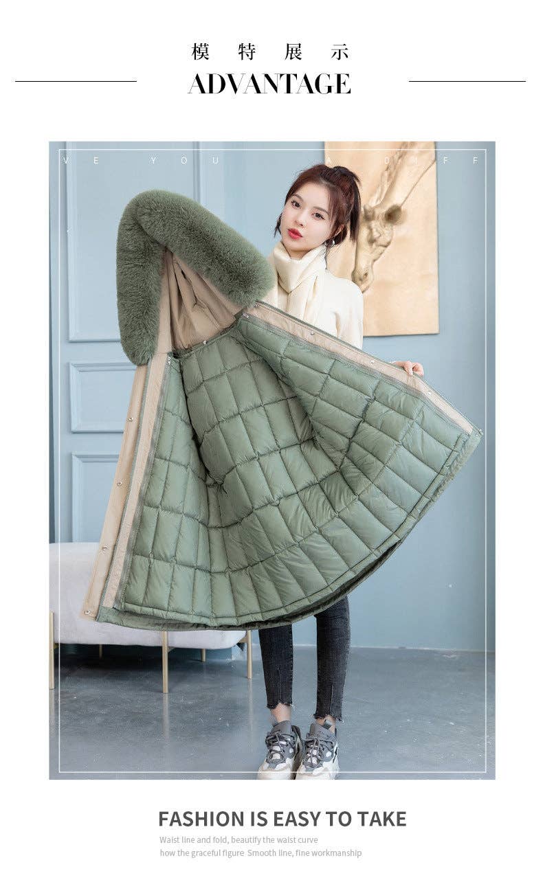 Marayn - Wholesale Parka - Women's - Chic 2025 Detachable Liner MidLength Winter Parka3