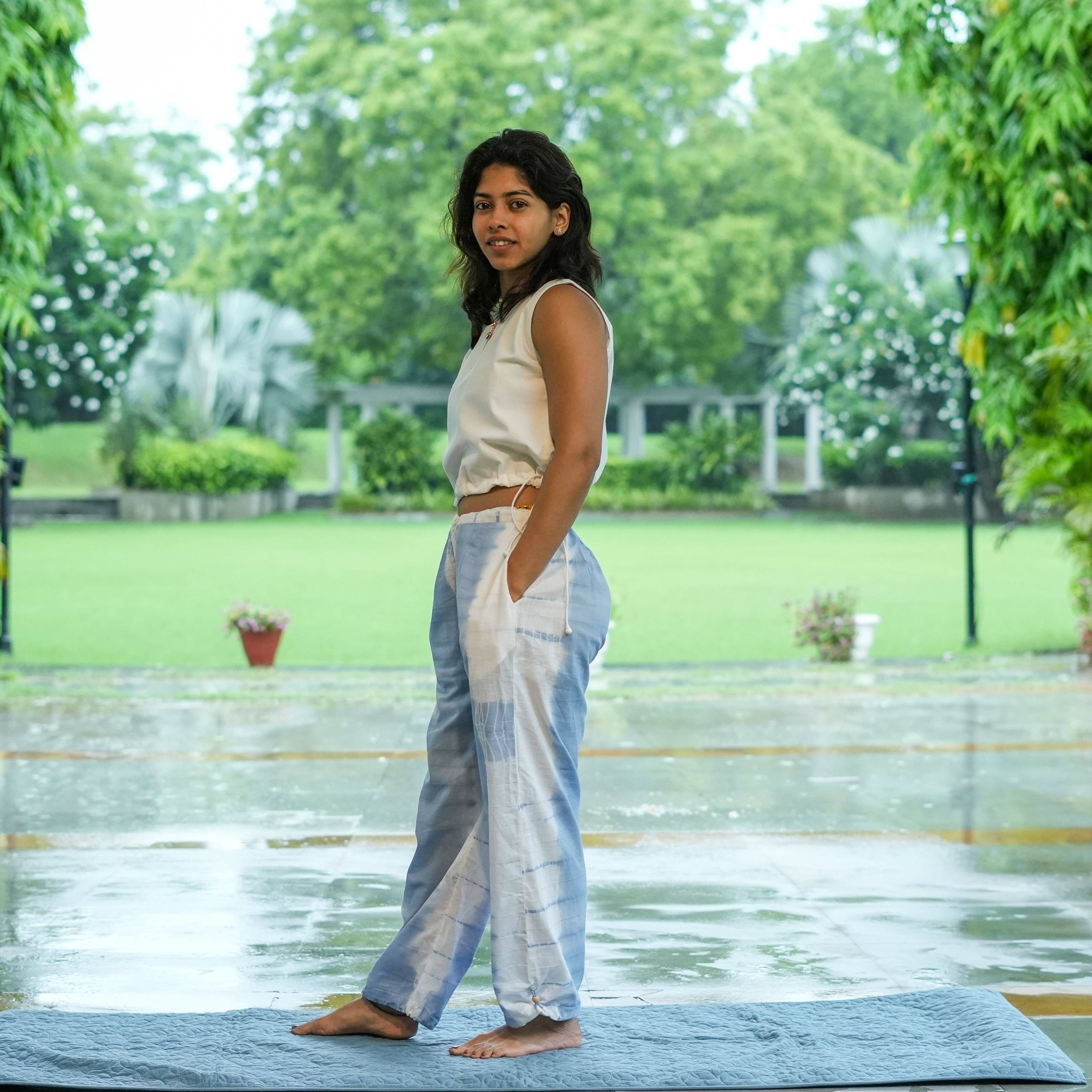 AKISO - Wholesale Pants - Women's - Womens Yoga Pant Tie and Dye Blue Ananda11