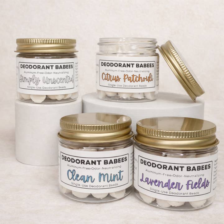 Deodorant Babees Starter Collection -solid single use beads for wholesale by Dot & Co.