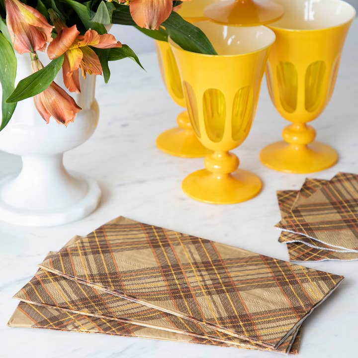 Hester & Cook - Stationery - Wholesale Disposable Napkin - Autumn Plaid Guest Napkin - Pack of 163