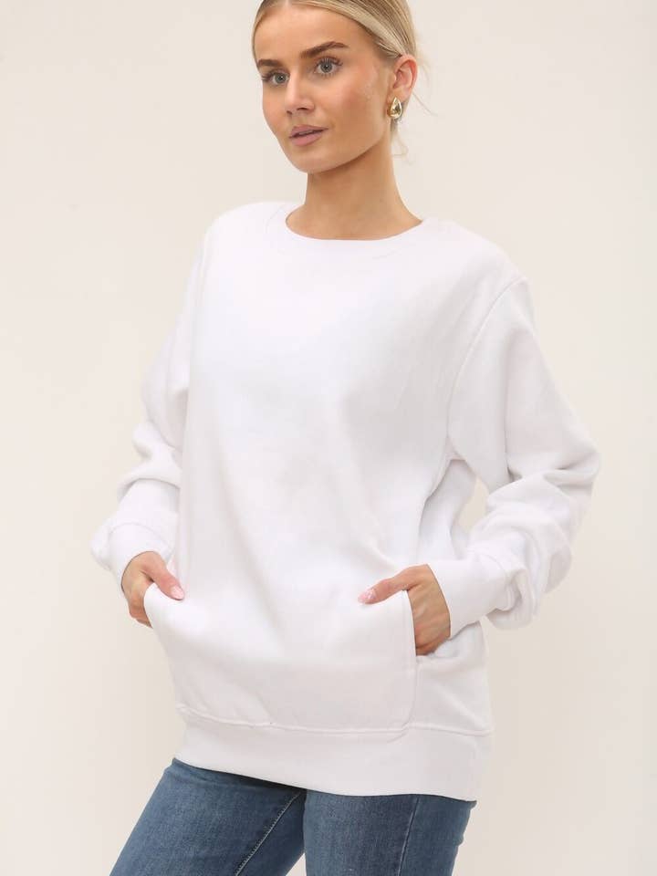 Long Sleeve Casual Crewneck Loose Fit Sweatshirt for wholesale by J5FASHION