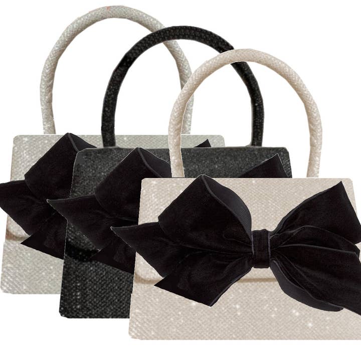 Sparkle handväska - med svart sammet rosett för wholesale av Peachy Pendants