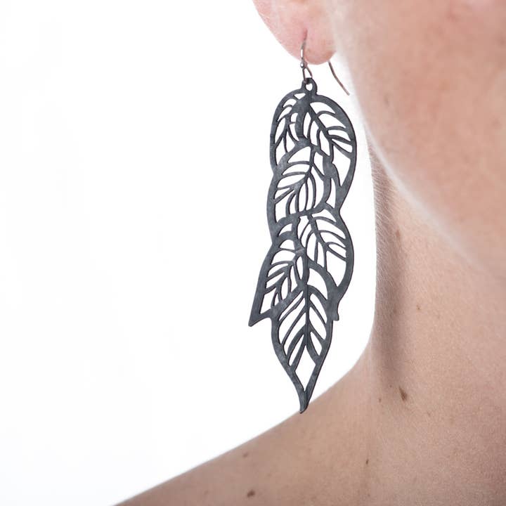 ABD Culture – Engroshandel Hængeøreringe og creoløreringe – Tropiske blade Gummi Øreringe1