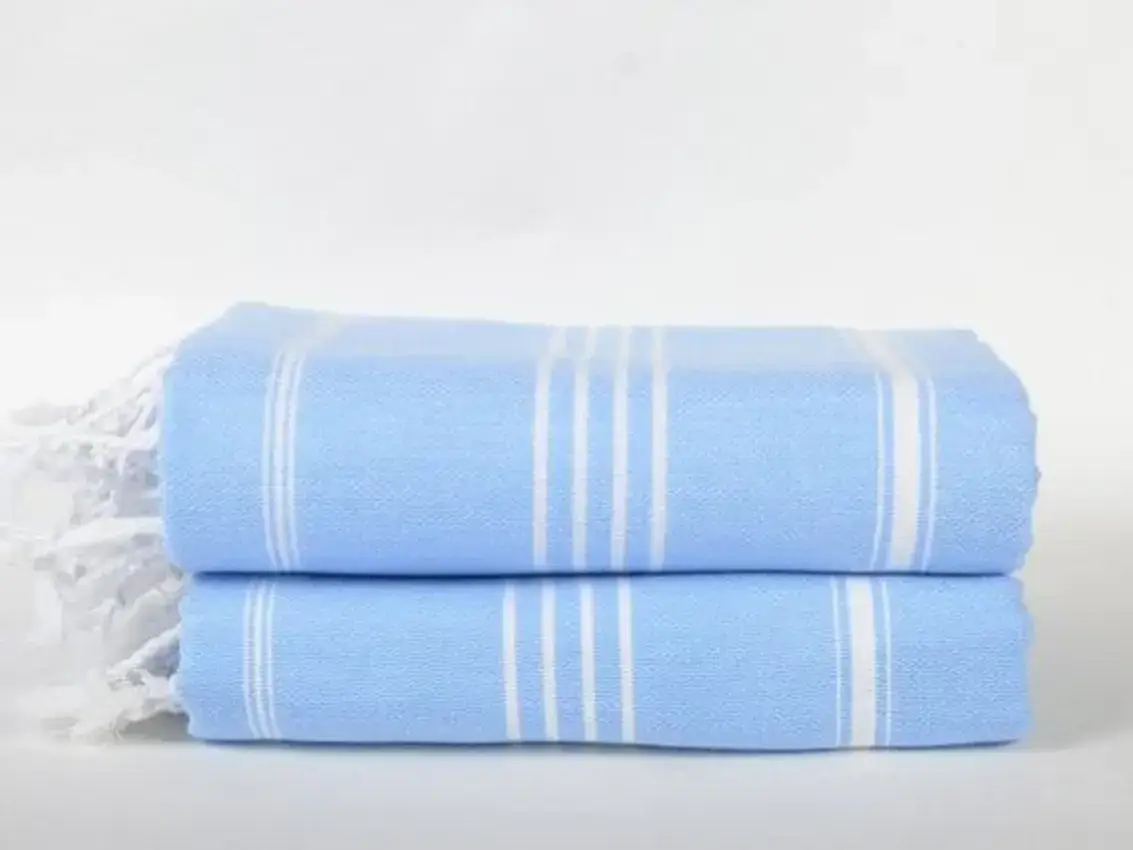 High crafty – wholesale Beach towel – 🧵 Classic Peshtemal – The Blues – Handwoven Turkish Towel3