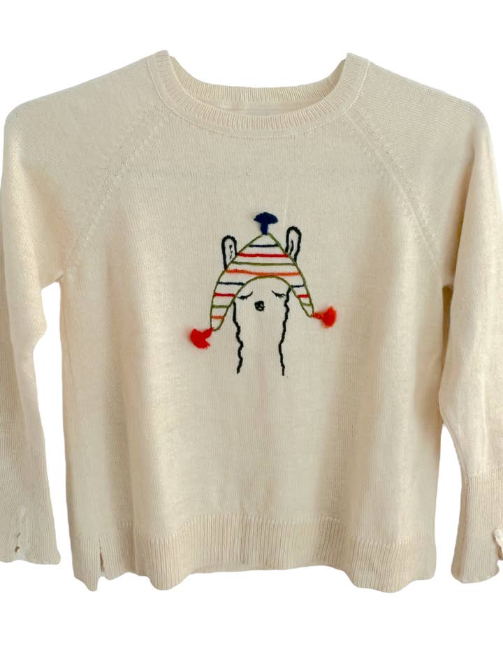 Girls Baby Alpaca Wool Sweater Hand Embroidered for wholesale by YAPA