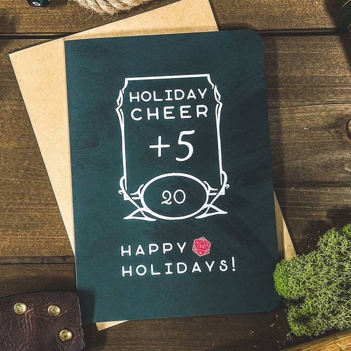 Minva Tabletop Design Co - Wholesale Christmas Card - D&D Holiday Cheer +5 Card