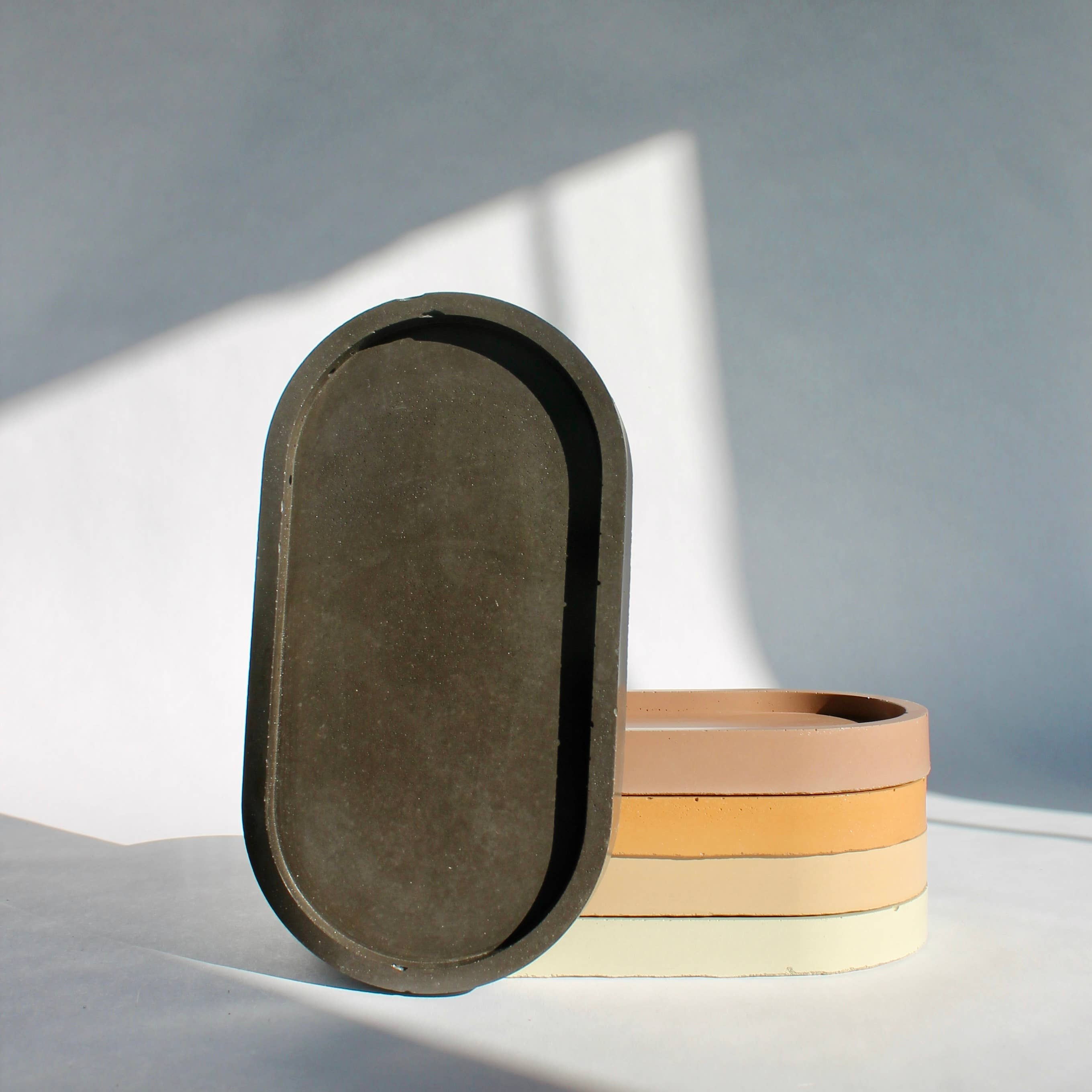 House of Ivy - Wholesale Decorative Tray - Concrete Oval Tray in Brown5