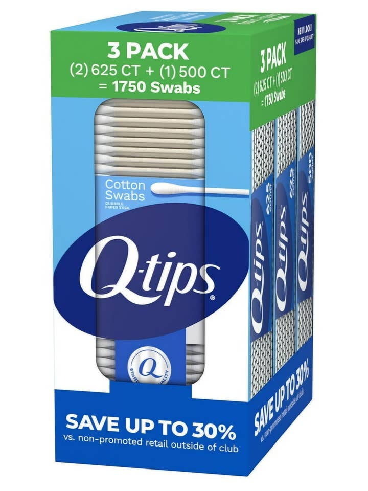 Bastoncillos de algodón Q-Tips Caja de 1750 unidades Paquete de 3 Venta al por mayor para venta al por mayor de Majesitc Health