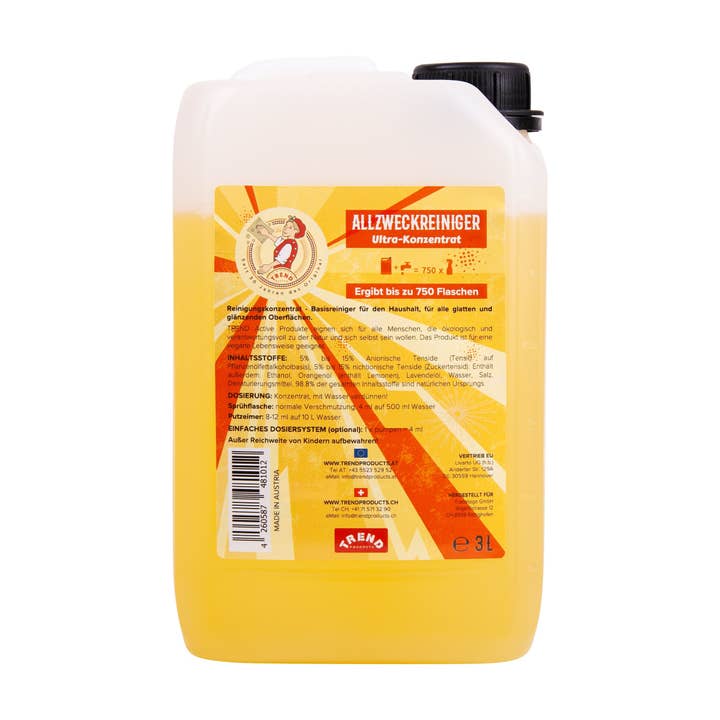 REMOVED BRAND - Wholesale All-Purpose Cleaning Spray - TREND Active All Purpose Cleaner - Universal Cleaner - Super Concentrate 3 L | Natural & Sustainable