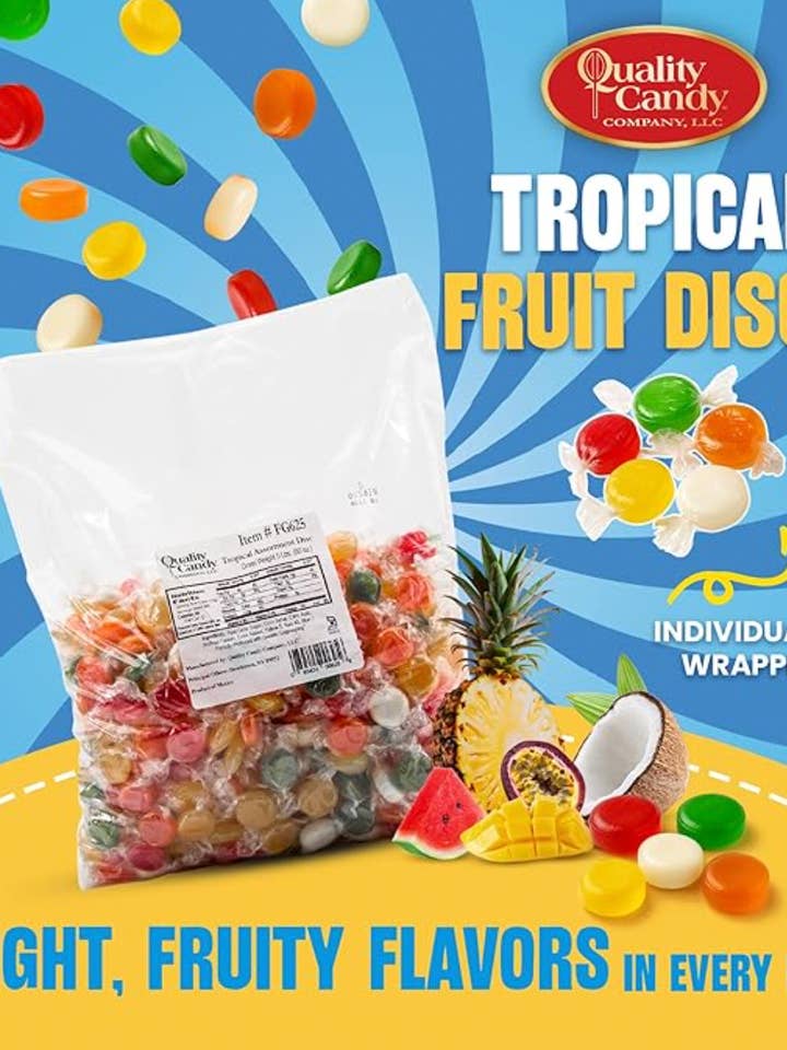Rebuçados Duros de Mistura de Frutas Tropicais 5lb a Granel por atacado de Quality Candy Company