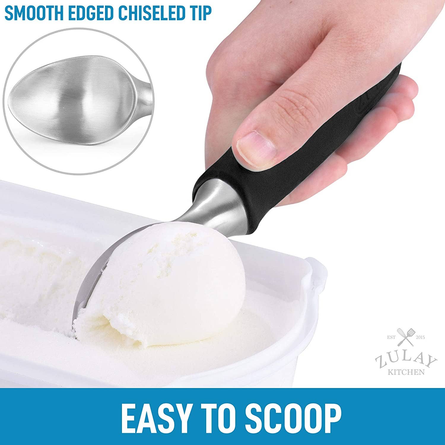Zulay Kitchen - Wholesale Ice Cream Scoop - Ice Cream Scoop - Stainless Steel With Non Slip Handle30