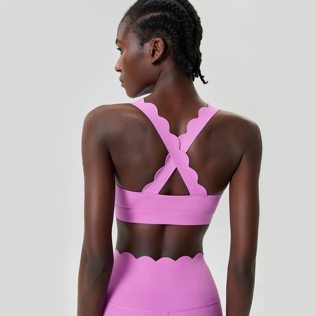 Sodalemon - Vente Brassière de sport – femme - Soutien-gorge de sport à dos croisé Wave Design Fitness Yoga pour femmes15