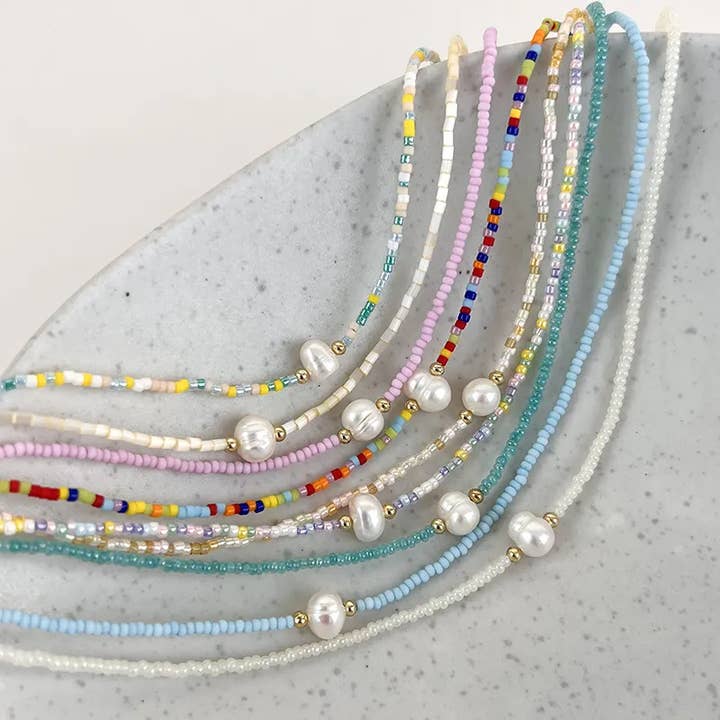 Sweet Cherry Sky - Wholesale Beaded/Pearl Necklace - Bohemian Fresh Water Pearl Beaded Necklace