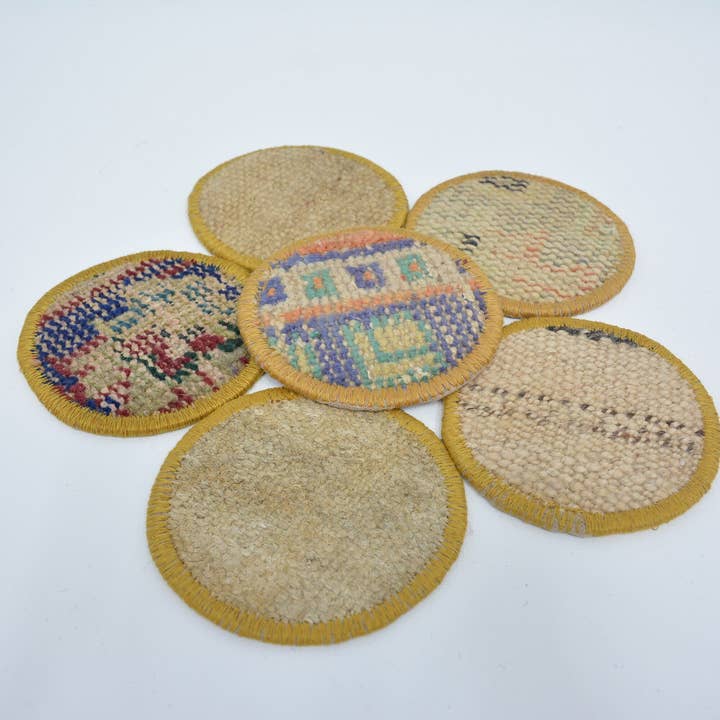 Traditional Kilim Rug Design Washable Coasters for wholesale by Kilim Pillow Decors