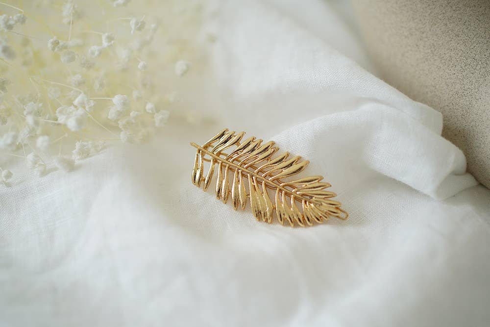 Bohomane - Wholesale Hair Clip - Women's - Leana Gold Feather Hair Clip1