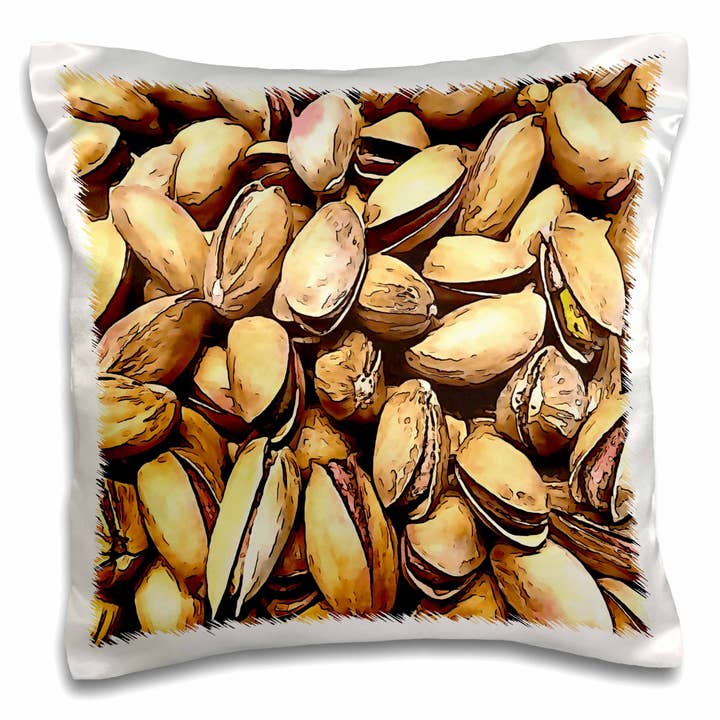 3dRose, Pistacienødder Sort Konturkunst, Pudebetræk for engroshandel hos 3dRose