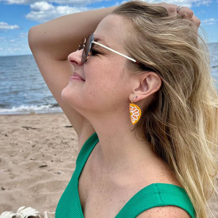 Fair Anita - Wholesale Dangle Earrings - Citrus Fruit Slice Beaded Earrings - Orange or Lime1