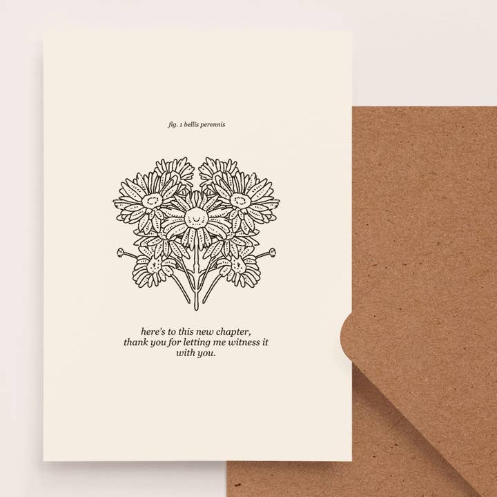 New Chapter" Daisy Greeting Card – Coming Out, Name Change, Trans Affirmation for wholesale by Conscious Euphoria