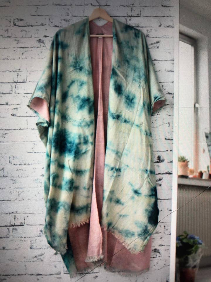 Teal/ H Rosa/Senap/Denim/ Td Vändbar Kimono för wholesale på Faire0