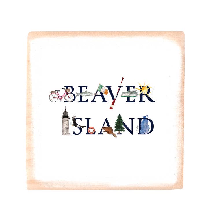 Beaver Island, quadratischer Block für den Großhandel von Tina Labadini Designs