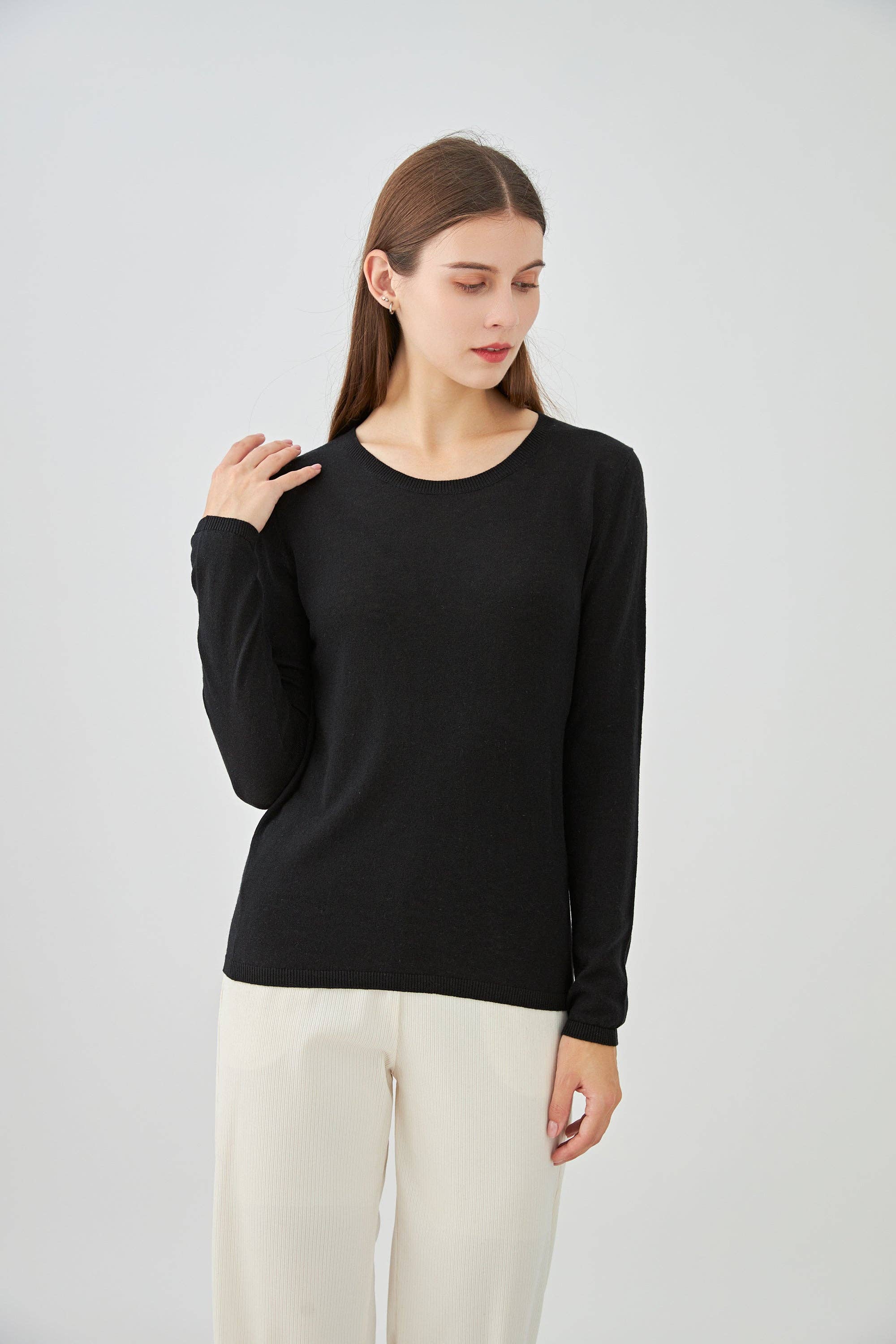 jw.atelier - Wholesale Knit Sweater - Women's - Round neck sweater in silk and cashmere13