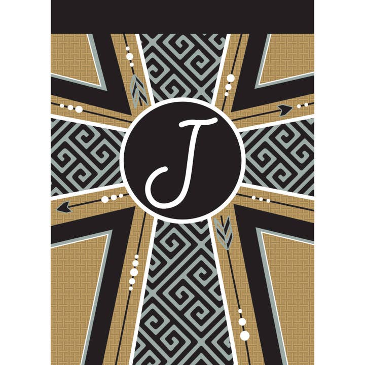 😲 🍗Garden Monogram J Cross Blap Flag for wholesale by Dicksons