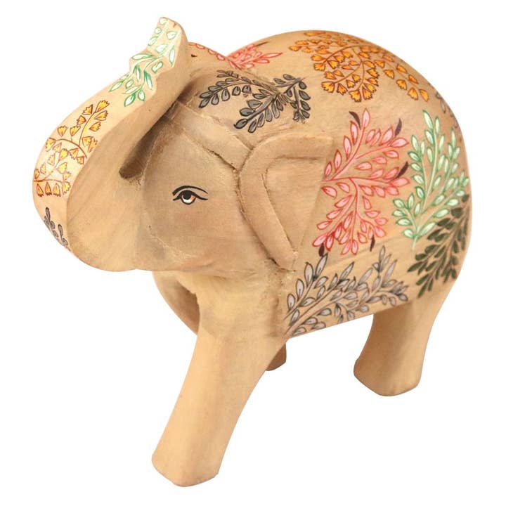Status Collections - Wholesale Decorative figurine - Painted Wood Elephant 10 (W) x20 (H) cm