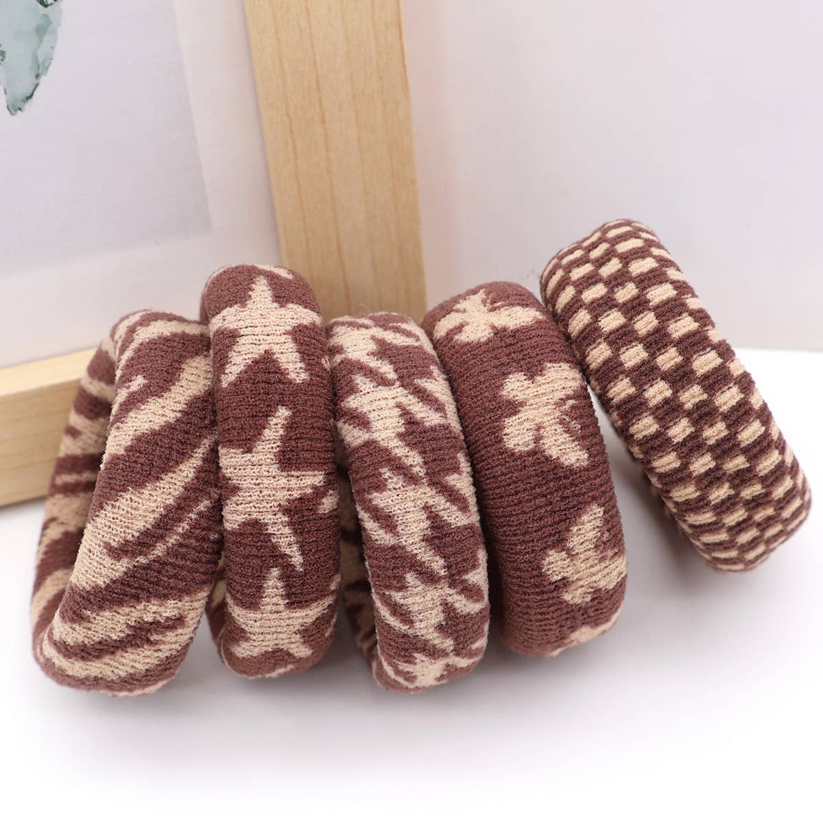 ACCITY - Wholesale Hair Tie - FASHION  WIDENED HAIR TIES(5PCS/BOX)_CWAHA050421