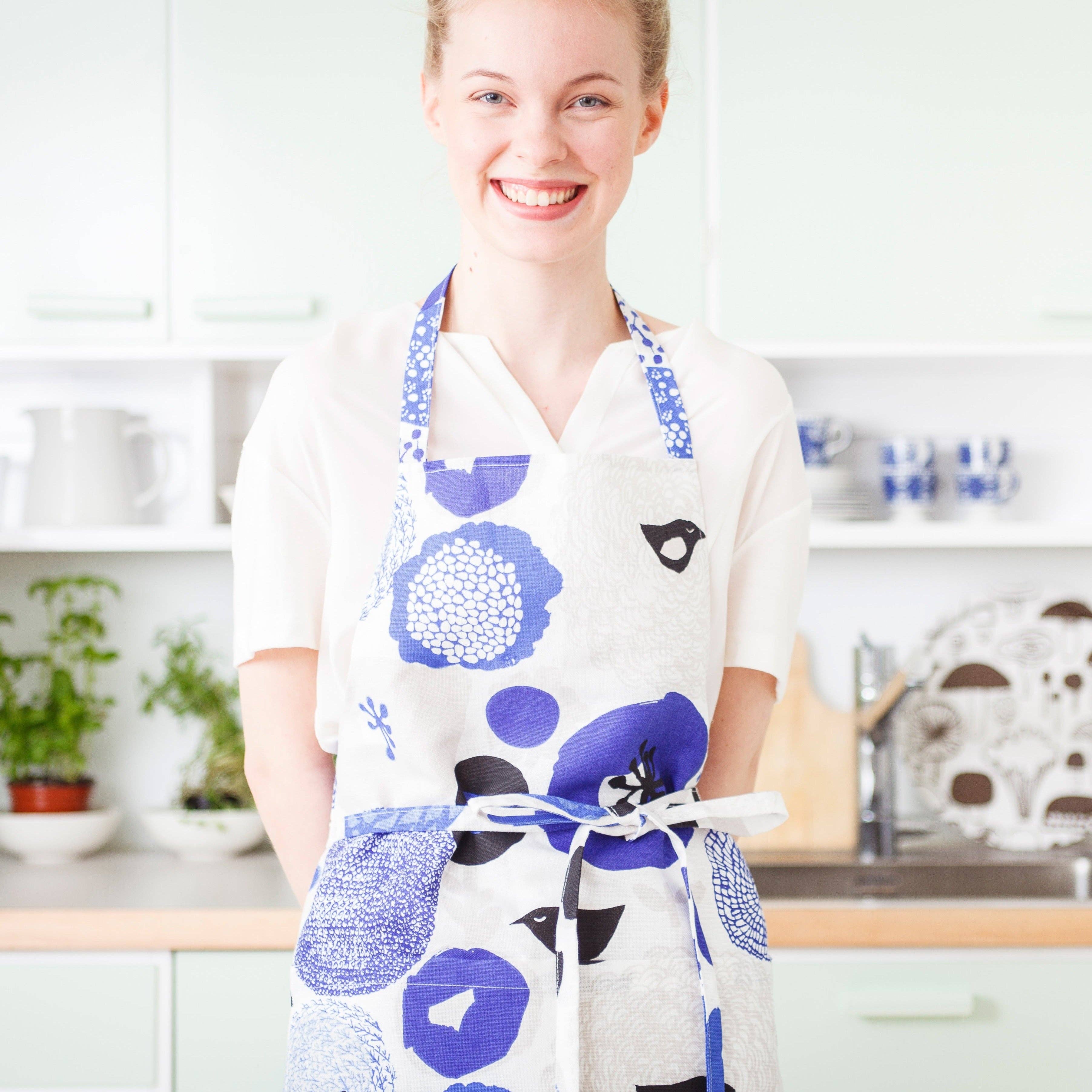 Kauniste - Wholesale Apron - Sunnuntai Blue Nordic Design Linen Apron1