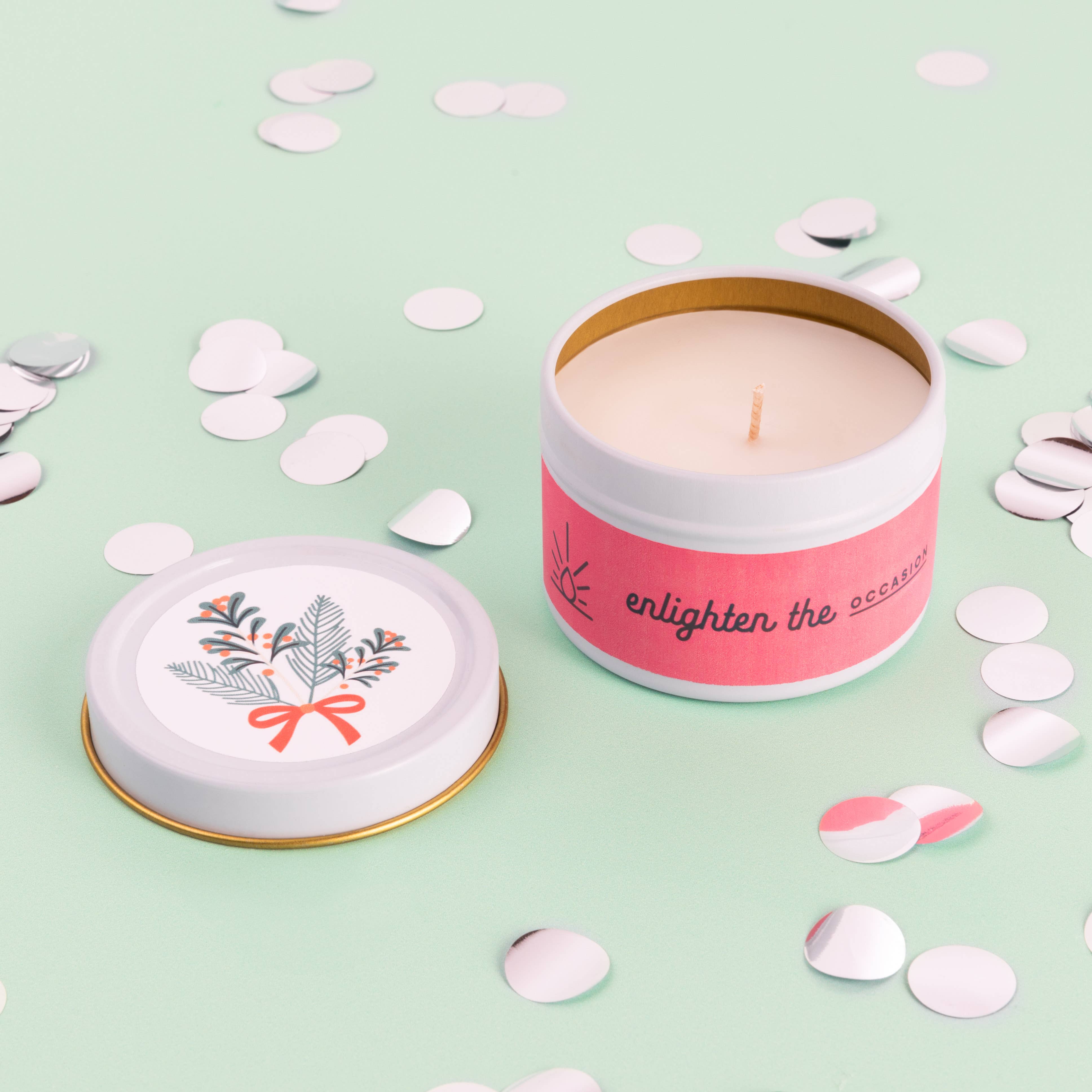 Enlighten the Occasion - Wholesale Travel Candles - Cranberry Apple Marmalade White Tin Candle1