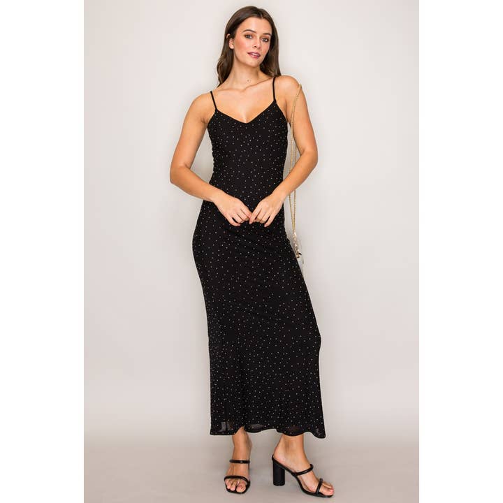 Popular 21 - Wholesale Dress - Women's - Studded Mesh Mermaid Maxi Dress