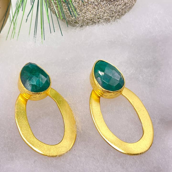 Emerald Hoops for wholesale by Kipepeo