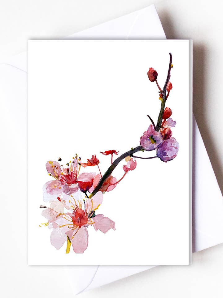 Cherry - Folded Greeting Card for wholesale by Ping He Art